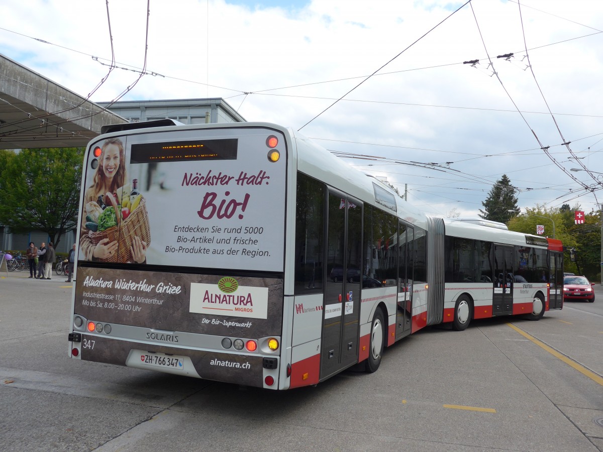 (165'890) - SW Winterthur - Nr. 347/ZH 766'347 - Solaris am 26. September 2015 in Winterthur, Depot Grzefeld