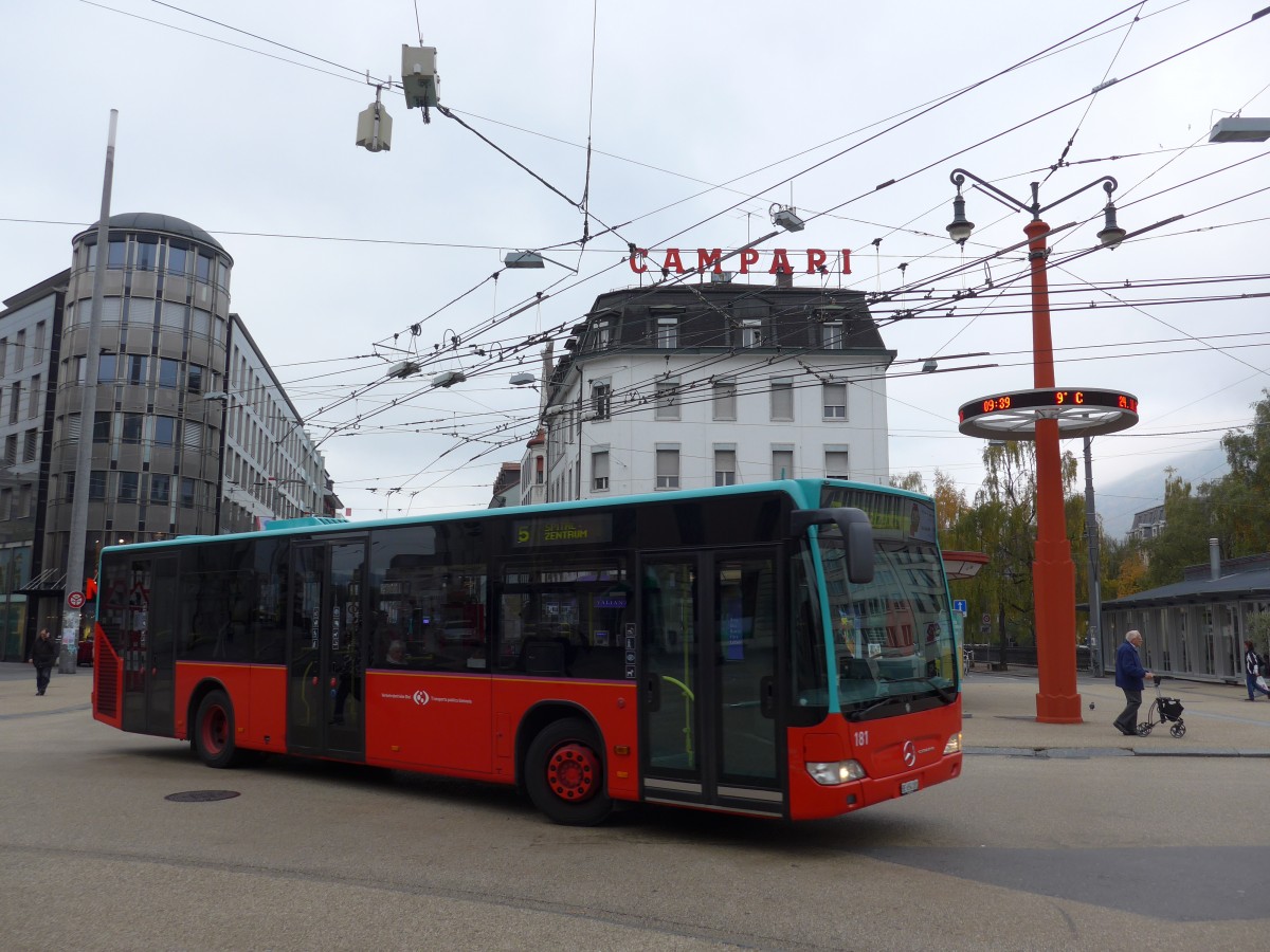 (166'341) - VB Biel - Nr. 181/BE 654'181 - Mercedes am 24. Oktober 2015 in Biel, Zentralplatz