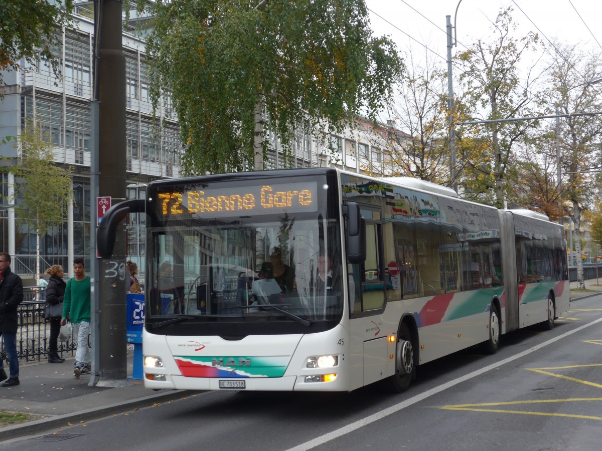 (166'384) - ASm Langenthal - Nr. 45/BE 703'518 - MAN am 24. Oktober 2015 in Biel, Zentralplatz