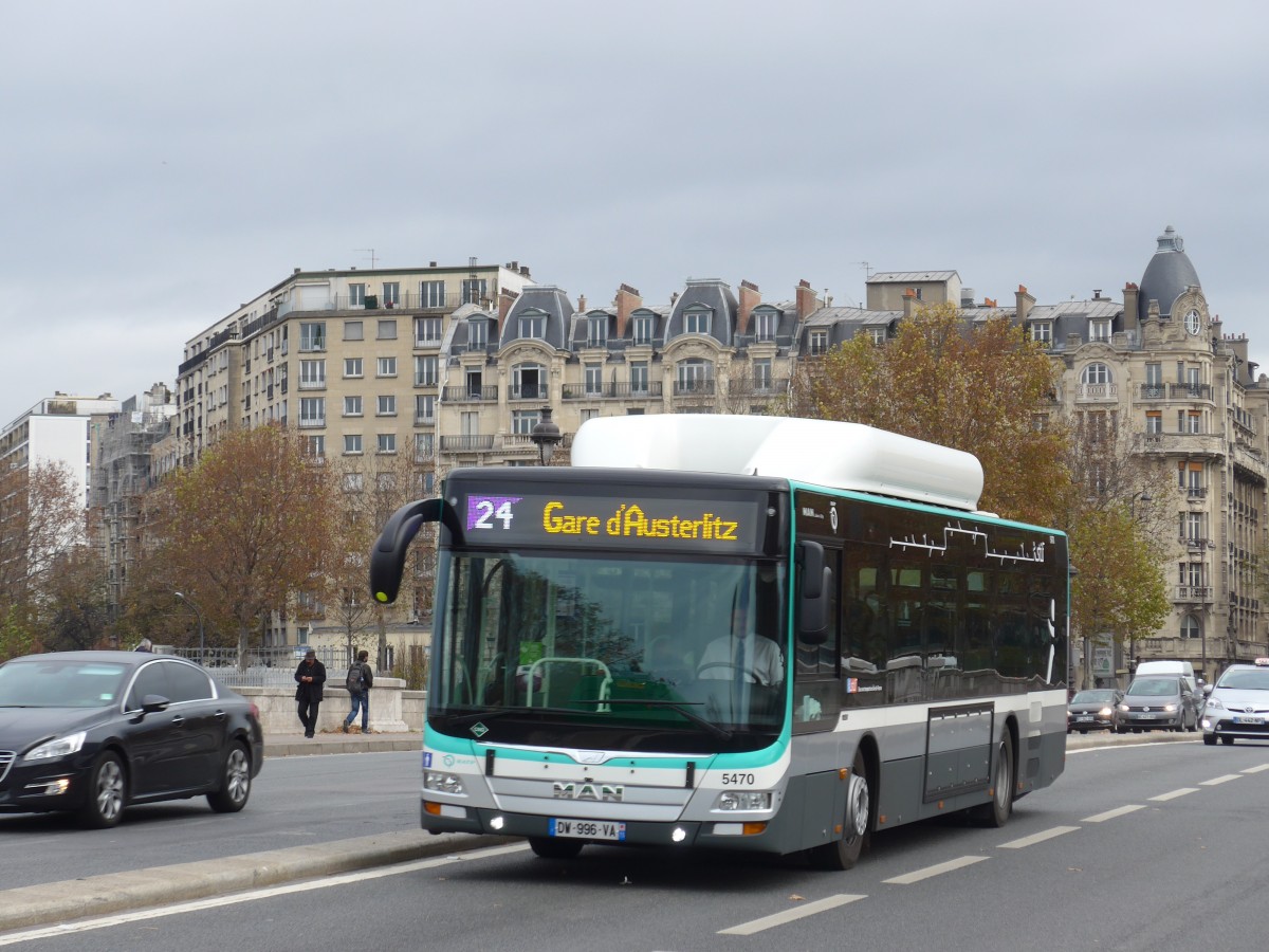 (166'841) - RATP Paris - Nr. 5470/DW 996 VA - MAN am 16. November 2015 in Paris, Gare d'Austerlitz