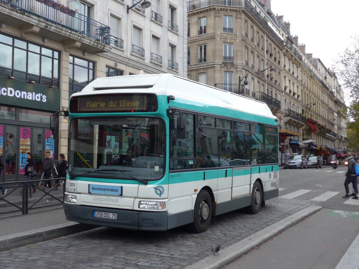 (167'130) - RATP Paris - Nr. 1313/256 QSL 75 - Gpbus am 17. November 2015 in Paris, Pigalle