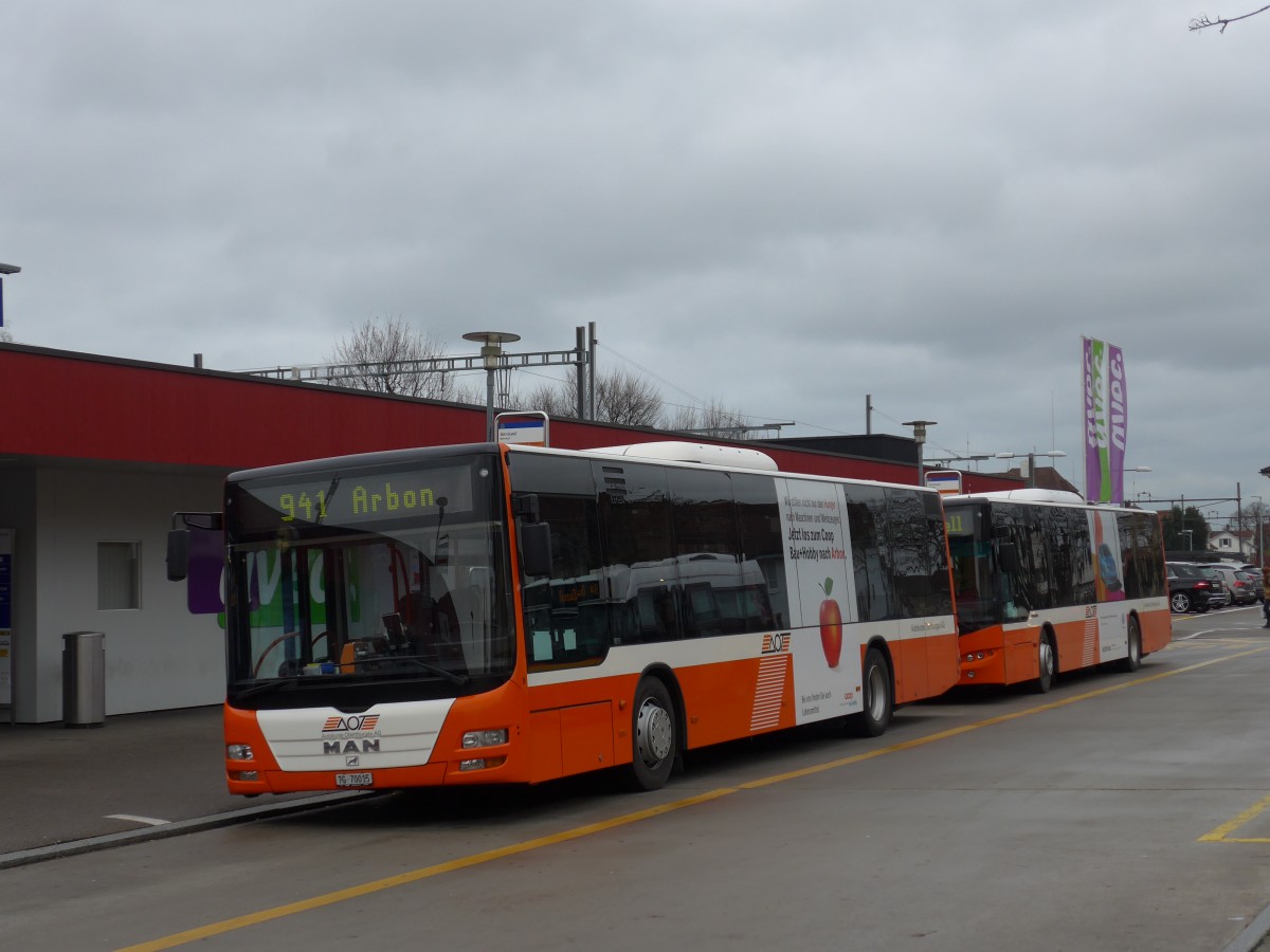 (167'527) - AOT Amriswil - Nr. 9/TG 70'015 - MAN am 25. November 2015 beim Bahnhof Amriswil