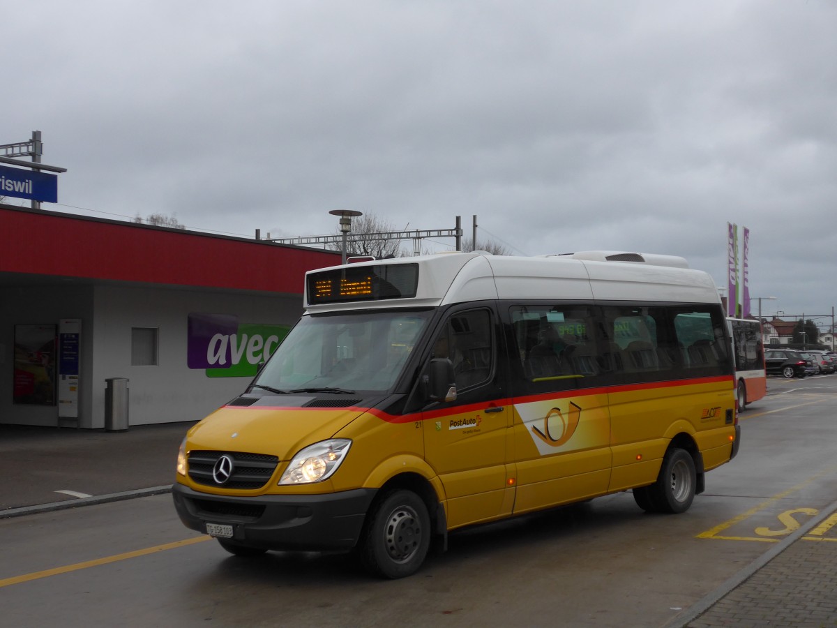 (167'528) - AOT Amriswil - Nr. 21/TG 158'103 - Mercedes am 25. November 2015 beim Bahnhof Amriswil