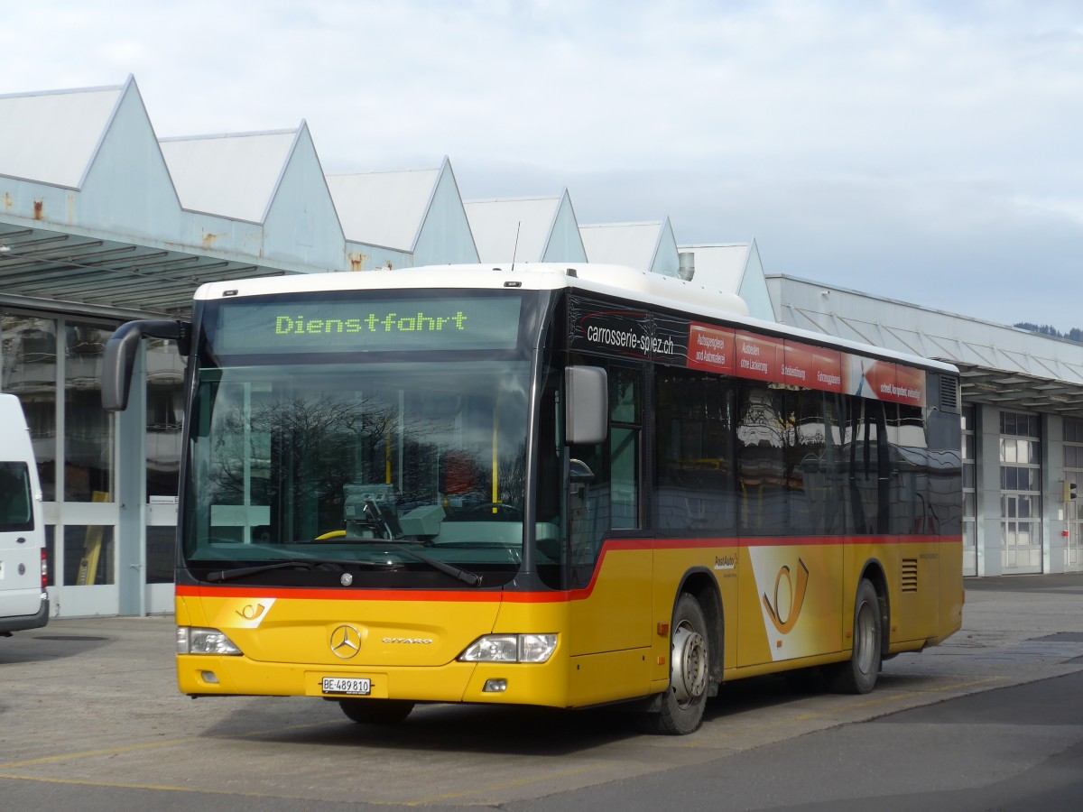 (167'594) - PostAuto Bern - BE 489'810 - Mercedes (ex Portenier, Adelboden Nr. 10) am 1. Dezember 2015 in Thun, Garage STI