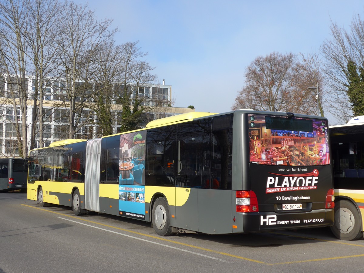 (167'683) - STI Thun - Nr. 144/BE 801'144 - MAN am 8. Dezember 2015 bei der Schifflndte Thun