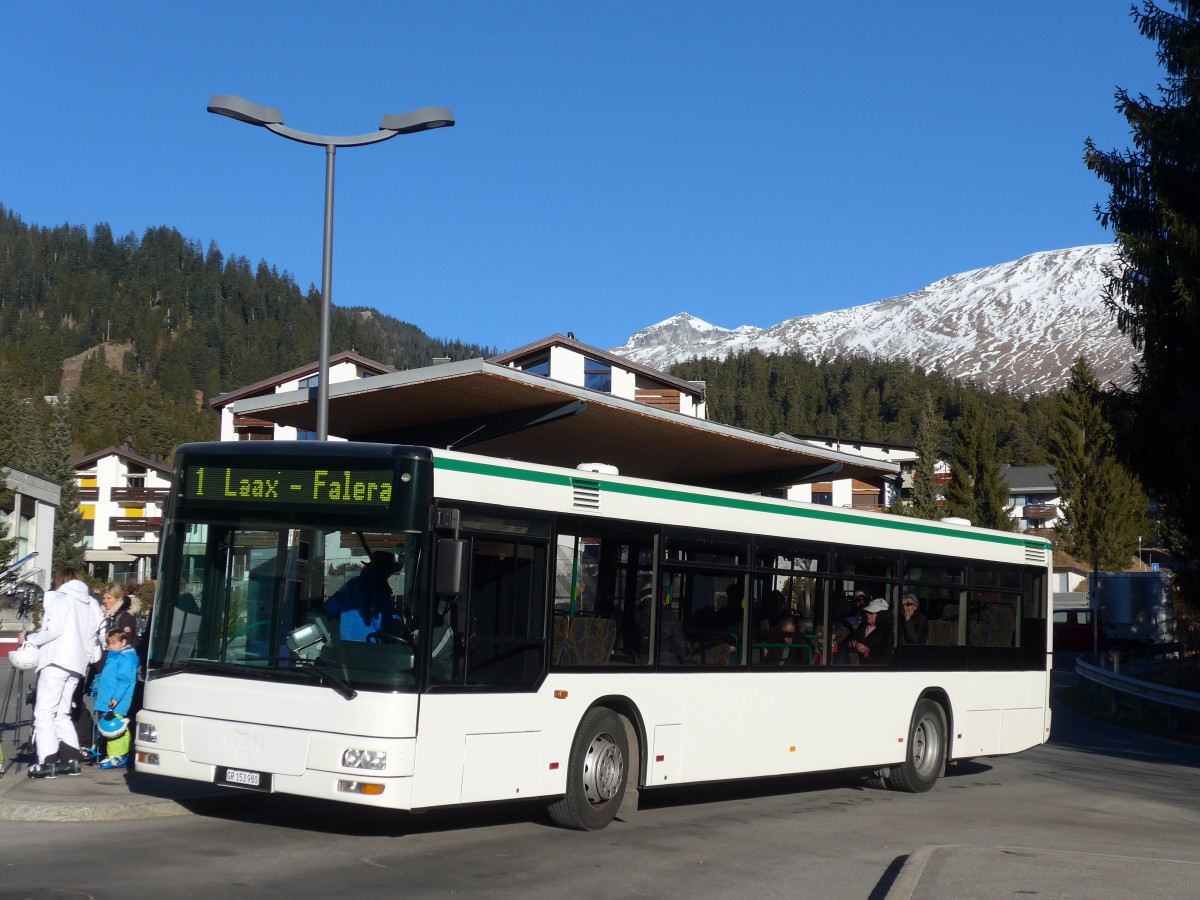 (167'957) - Stuppan, Flims - GR 153'980 - MAN (ex TN Neuchtel Nr. 226) am 26. Dezember 2015 in Laax, Bergbahnen