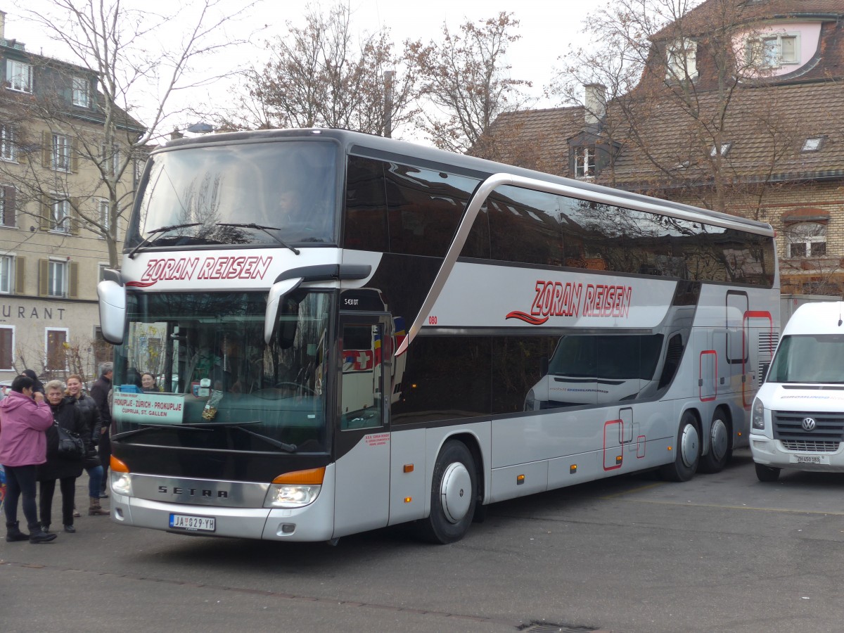 (168'127) - Aus Serbien: Zoran, Jagodina - Nr. 80/JA 029-YH - Setra am 29. Dezember 2015 in Zrich, Sihlquai