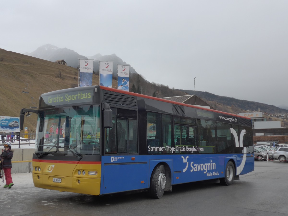 (168'242) - Demarmels, Salouf - GR 48'590 - Neoplan (ex Ming, Sils-Maria) am 2. Januar 2016 in Savognin, Bergbahnen