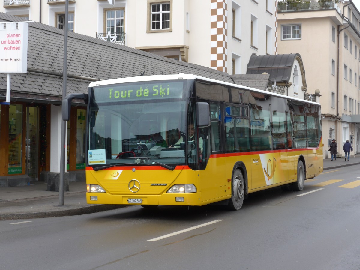 (168'253) - PostAuto Graubnden - GR 102'388 - Mercedes (ex PostAuto Nordschweiz Nr. 4; ex P 25'240) am 2. Januar 2016 in Lenzerheide, Post