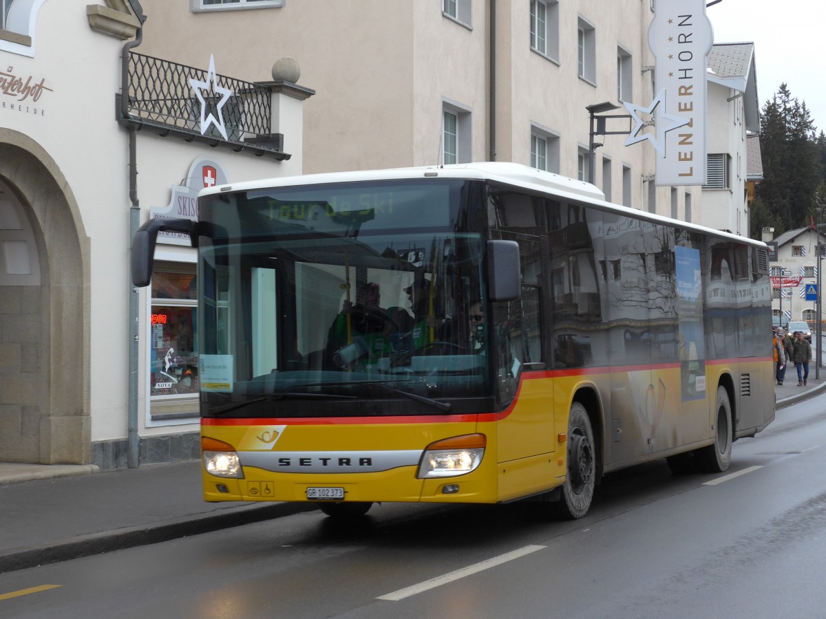 (168'262) - PostAuto Graubnden - GR 102'373 - Setra am 2. Januar 2016 in Lenzerheide, Post