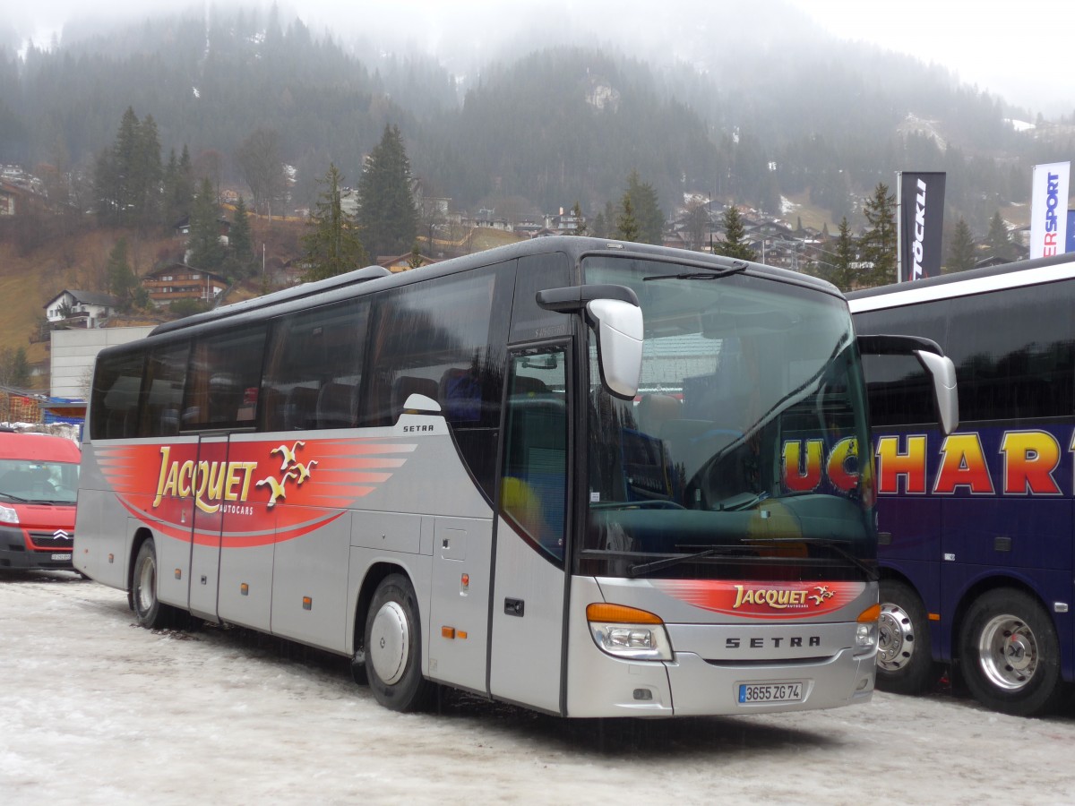 (168'380) - Aus Frankreich: Jacquet, Marnaz - 3655 ZG 74 - Setra am 9. Januar 2016 in Adelboden, ASB