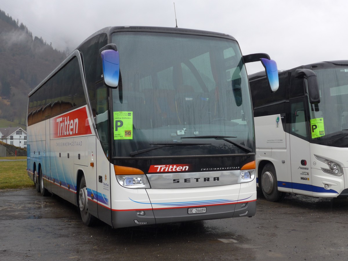 (168'418) - Tritten, Zweisimmen - BE 26'689 - Setra am 9. Januar 2016 in Frutigen, Flugplatz