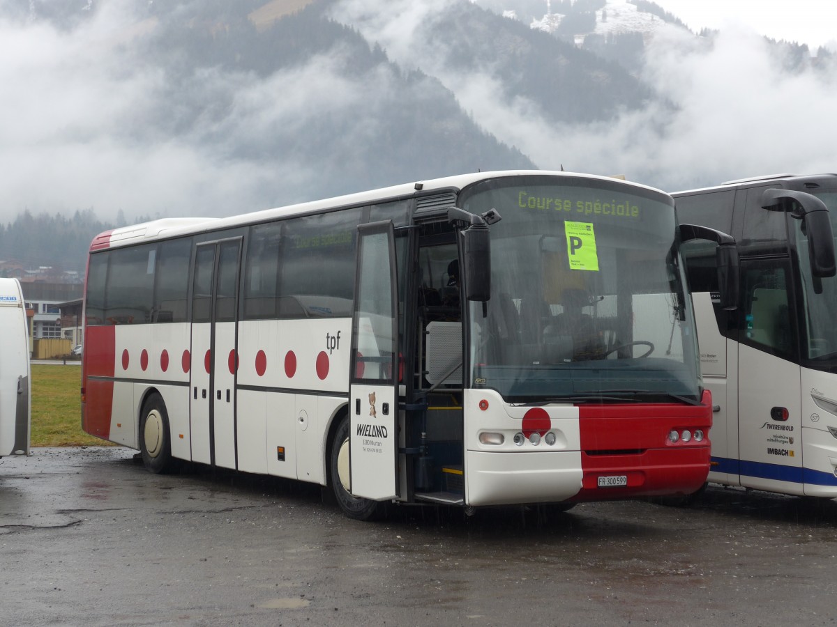 (168'419) - Wieland, Murten - Nr. 29/FR 300'599 - Neoplan (ex Mark, Andeer; ex P 25'166; ex Mark, Andeer) am 9. Januar 2016 in Frutigen, Flugplatz