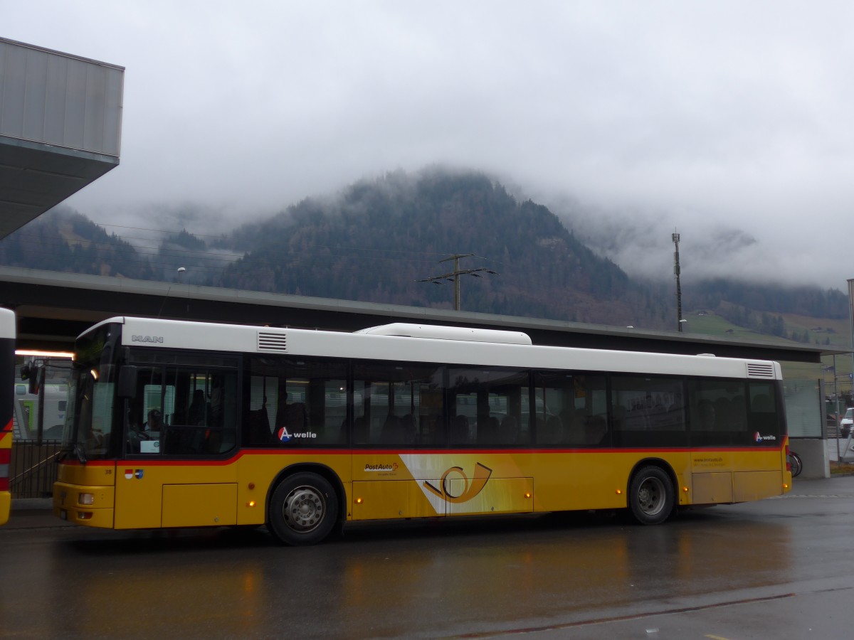 (168'426) - Wyss, Boningen - Nr. 38/SO 59'474 - MAN am 10. Januar 2016 beim Bahnhof Frutigen