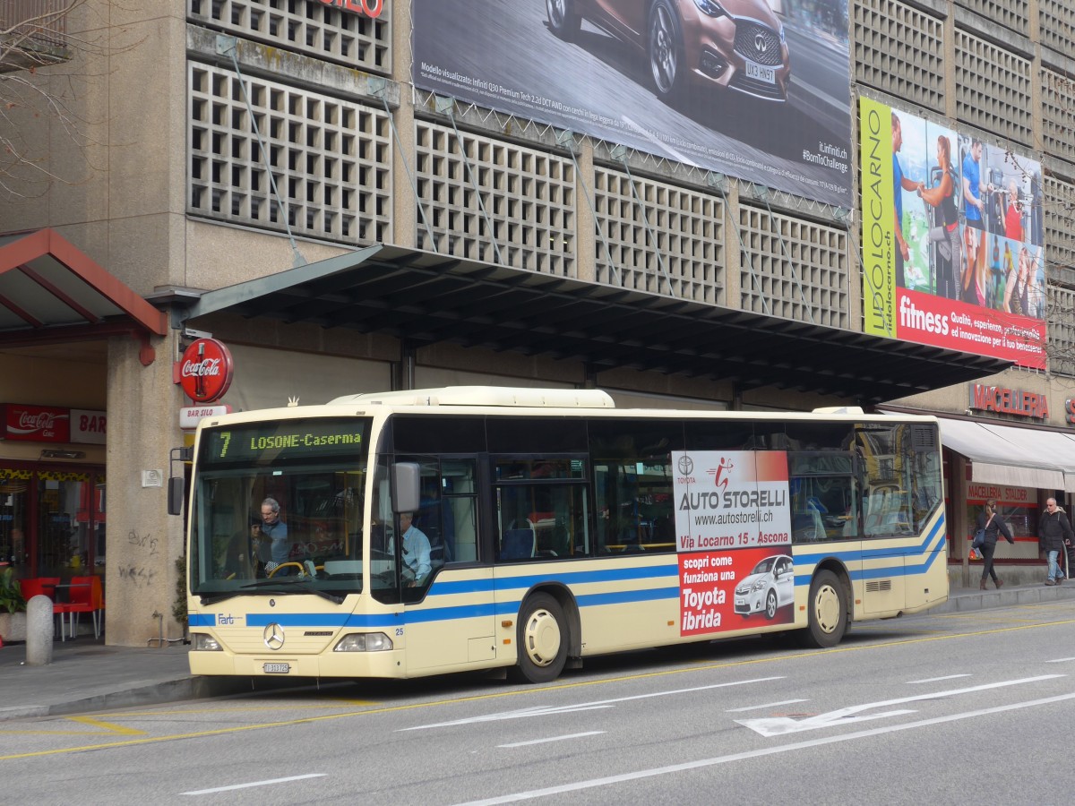 (168'616) - FART Locarno - Nr. 25/TI 313'725 - Mercedes am 6. Februar 2016 beim Bahnhof Locarno