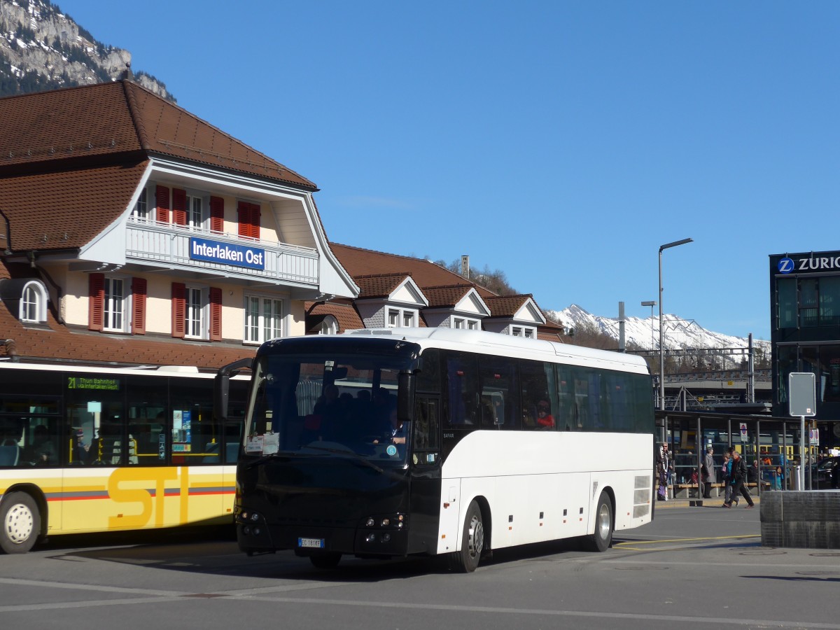 (168'831) - Aus Italien: ??? - EC-181 KF - Temsa am 21. Februar 2016 beim Bahnhof Interlaken Ost