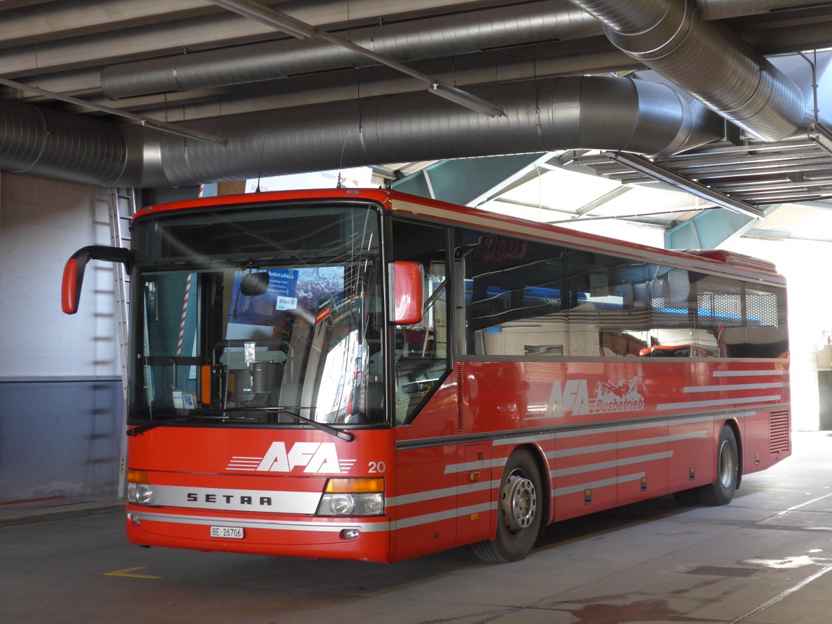 (168'844) - AFA Adelboden - Nr. 20/BE 26'706 - Setra (ex Nr. 6) am 22. Februar 2016 im Autobahnhof Adelboden