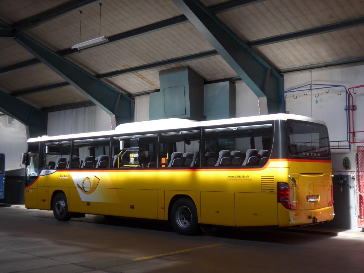 (168'846) - AVG Meiringen - Nr. 73/BE 171'453 - Setra am 22. Februar 2016 im Autobahnhof Adelboden (Einsatz AFA)