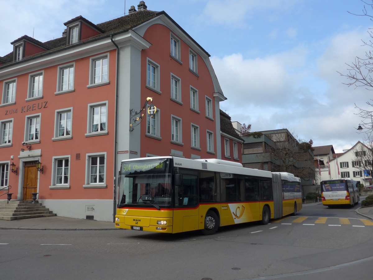 (168'872) - PostAuto Zrich - Nr. 164/ZH 587'799 - MAN (ex Nr. 26) am 24. Februar 2016 in Blach, Zum Kreuz