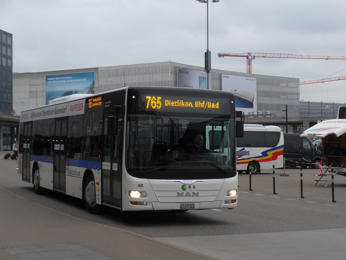 (168'897) - ATE Bus, Effretikon - Nr. 65/ZH 699'828 - MAN am 24. Februar 2016 in Zrich, Flughafen