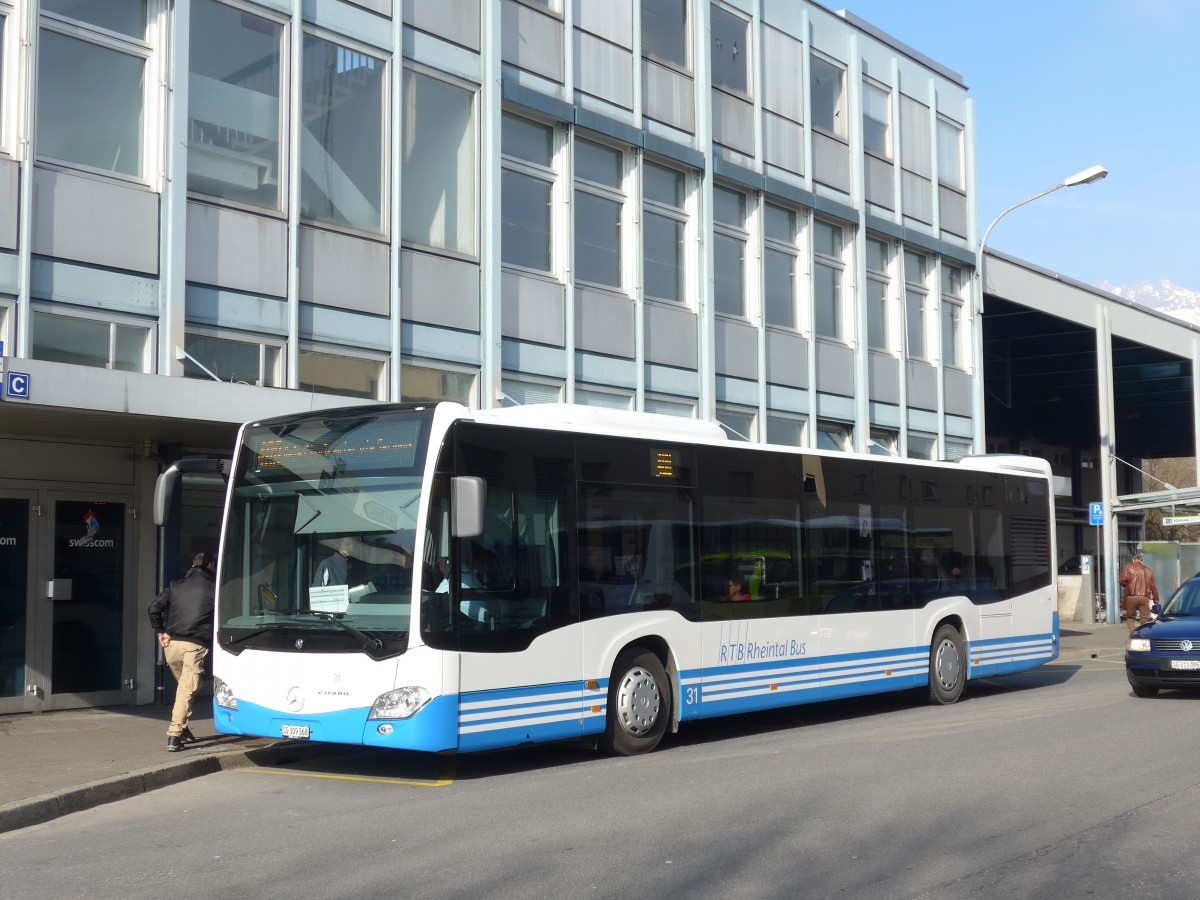 (168'948) - RTB Altsttten - Nr. 31/SG 309'368 - Mercedes am 27. Februar 2016 beim Bahnhof Buchs