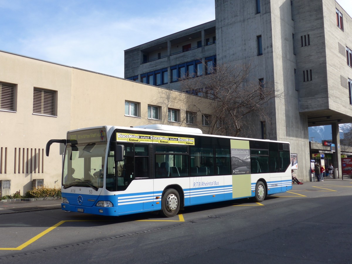 (168'981) - RTB Altsttten - Nr. 53/SG 243'853 - Mercedes am 27. Februar 2016 beim Bahnhof Buchs