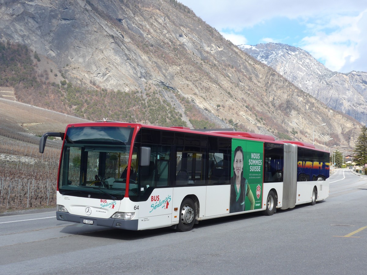 (169'033) - PostAuto Wallis - Nr. 64/VS 12'674 - Mercedes (ex Lathion, Sion Nr. 64) am 6. Mrz 2016 in Leytron, Garage Buchard