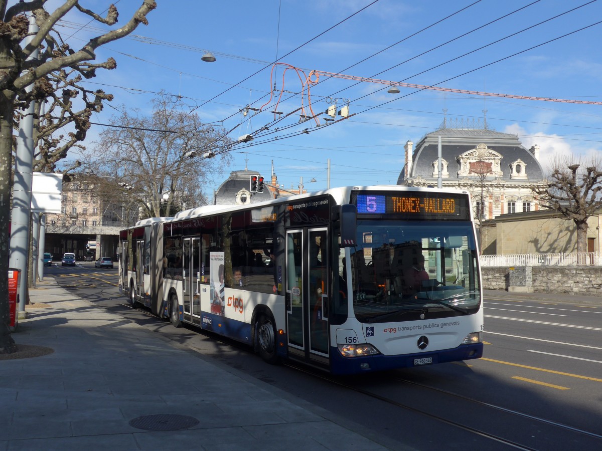 (169'075) - TPG Genve - Nr. 156/GE 960'540 - Mercedes am 7. Mrz 2016 in Genve, Place des Vingt-Deux-Cantons