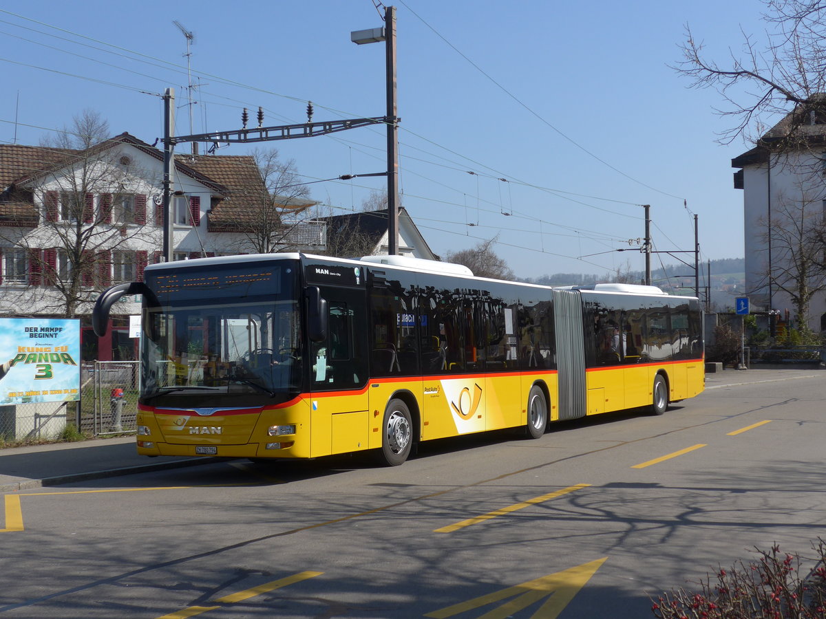 (169'312) - PostAuto Zrich - Nr. 317/ZH 780'794 - MAN am 19. Mrz 2016 beim Bahnhof Blach