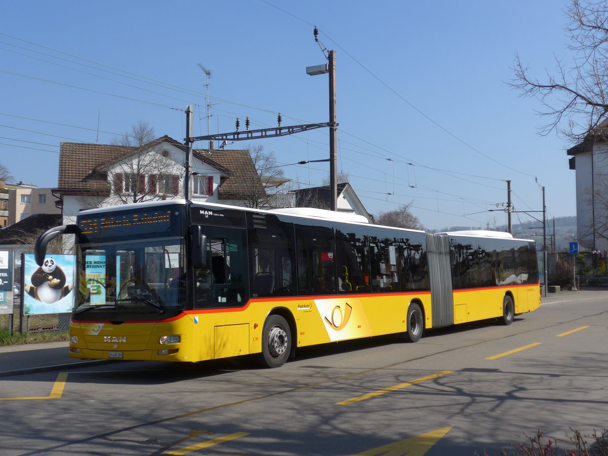 (169'315) - PostAuto Zrich - Nr. 262/ZH 408'389 - MAN am 19. Mrz 2016 beim Bahnhof Blach