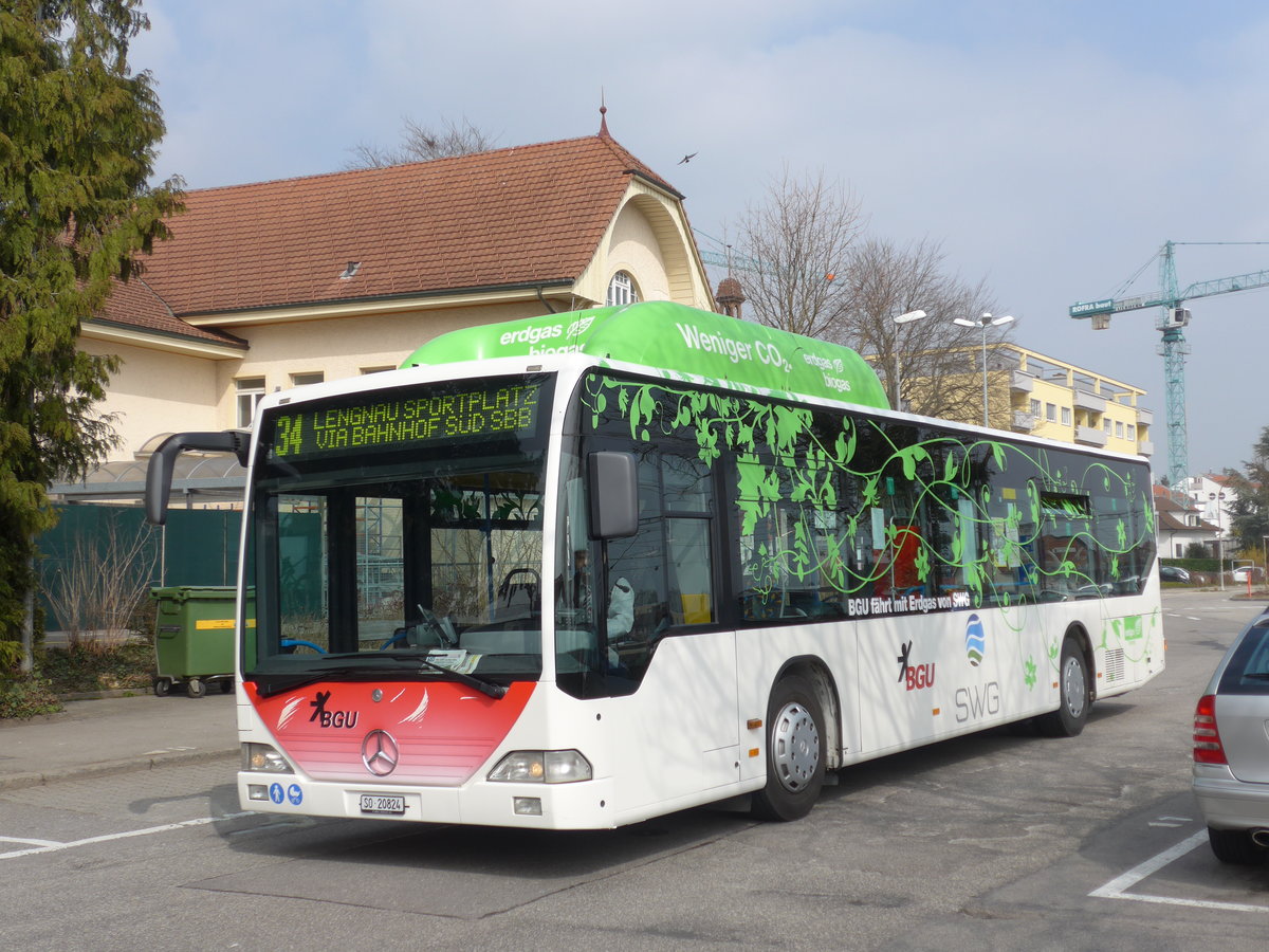 (169'386) - BGU Grenchen - Nr. 16/SO 20'824 - Mercedes am 21. Mrz 2016 beim Bahnhof Grenchen Sd