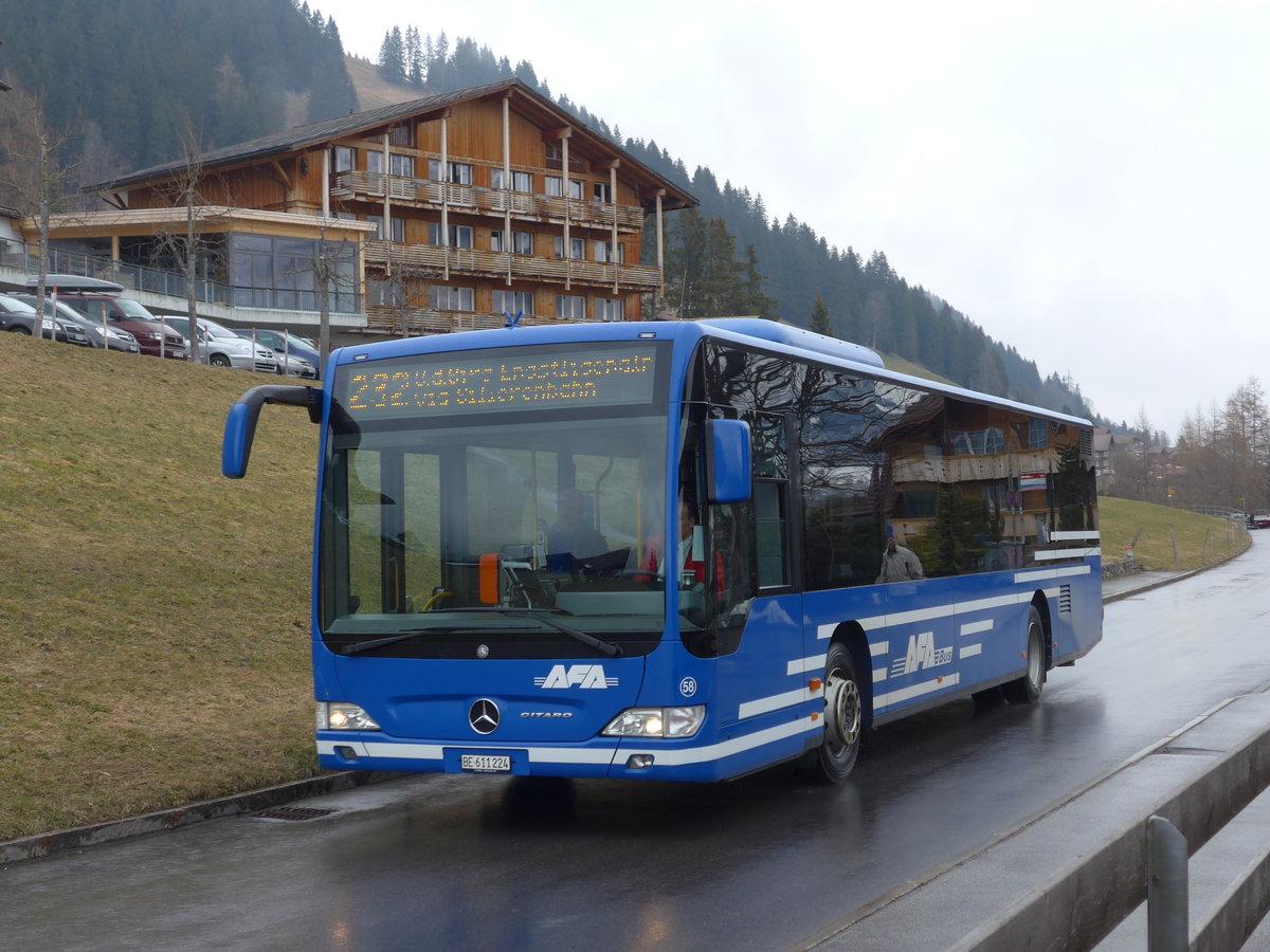 (169'523) - AFA Adelboden - Nr. 58/BE 611'224 - Mercedes am 27. Mrz 2016 in Adelboden, Schlegeli Hari