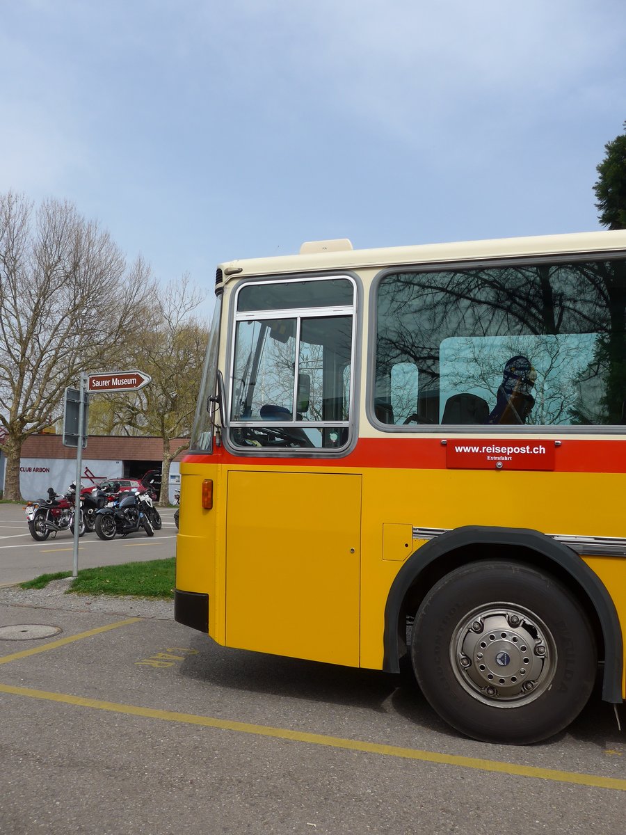 (169'675) - Bernair, Mnsingen - BE 651'182 - Saurer/Tscher (ex Schebath, Lauerz; ex Albin, Fllanden; ex Heim, Flums) am 2. April 2016 in Arbon, Saurermuseum (Teilaufnahme)