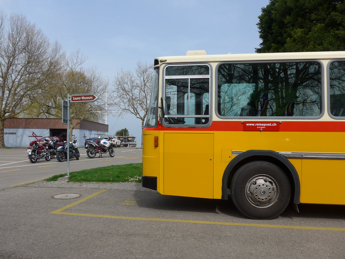 (169'676) - Bernair, Mnsingen - BE 651'182 - Saurer/Tscher (ex Schebath, Lauerz; ex Albin, Fllanden; ex Heim, Flums) am 2. April 2016 in Arbon, Saurermuseum (Teilaufnahme)