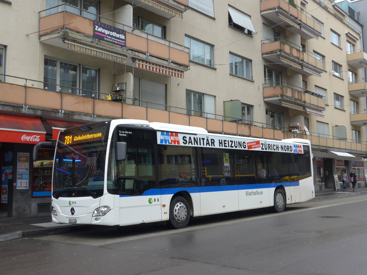 (169'989) - Welti-Furrer, Bassersdorf - Nr. 87/ZH 661'187 - Mercedes am 14. April 2016 beim Bahnhof Zrich-Oerlikon