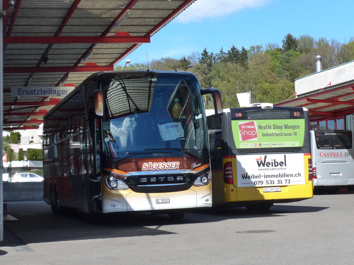 (170'059) - Sgesser, Wintersingen - Nr. 5/BL 20'151 - Setra am 14. April 2016 in Kloten, EvoBus