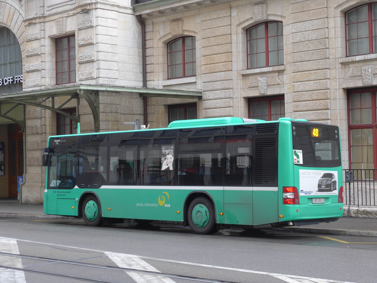 (170'073) - MAB Basel - Nr. 36/BS 4331 - MAN am 16. April 2016 beim Bahnhof Basel