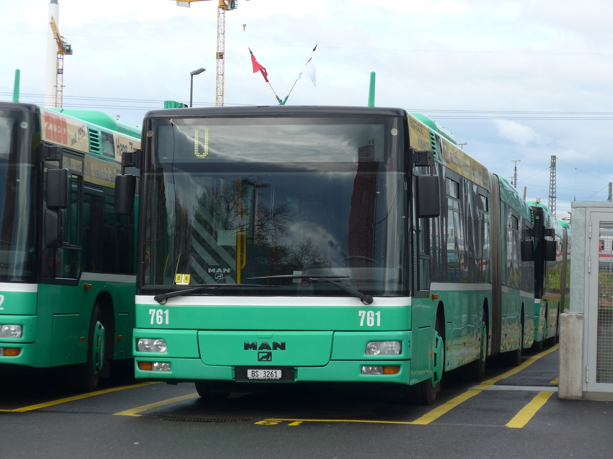 (170'091) - BVB Basel - Nr. 761/BS 3261 - MAN am 16. April 2016 in Basel, Garage Rankstrasse