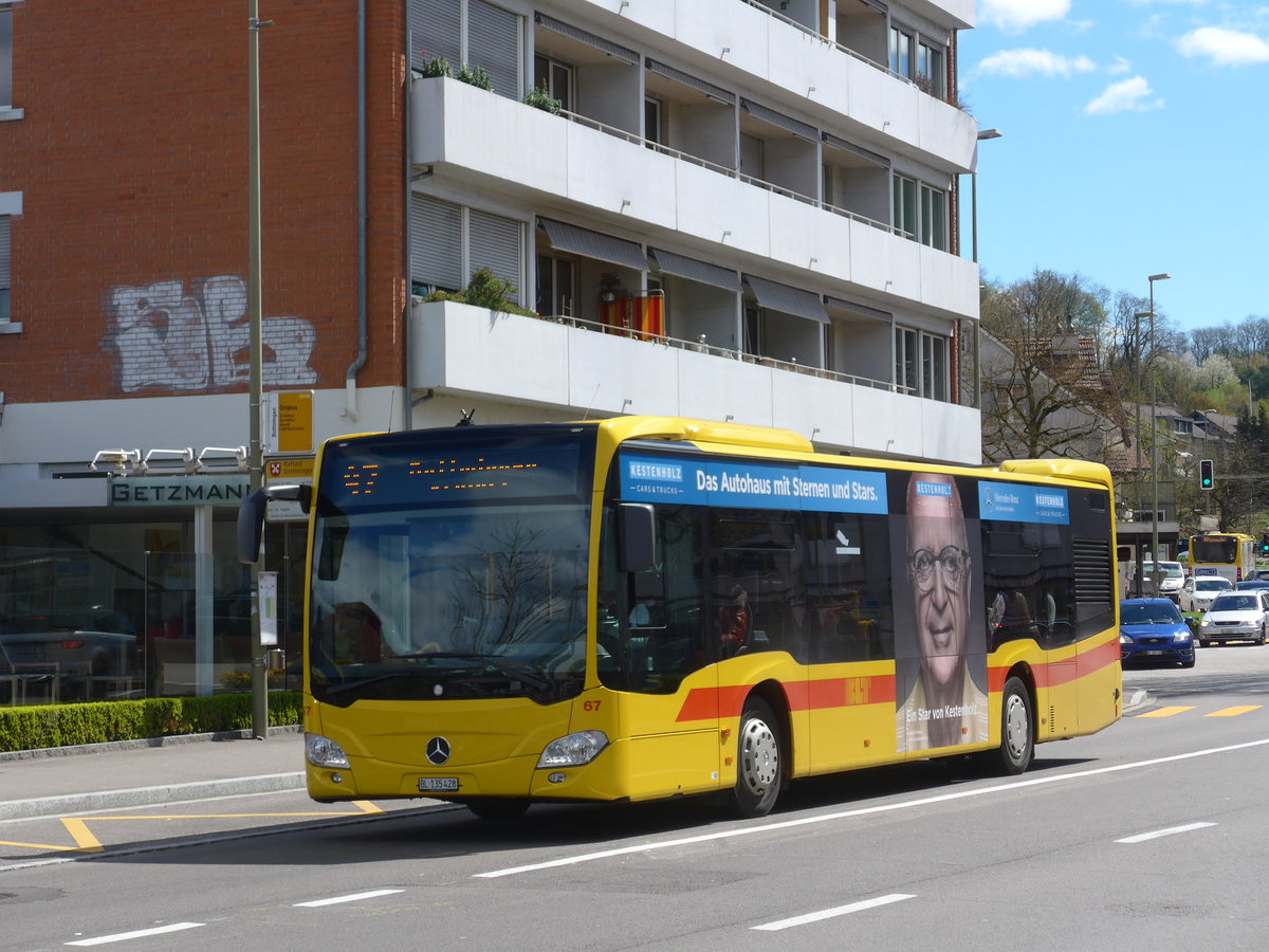 (170'129) - BLT Oberwil - Nr. 67/BL 135'428 - Mercedes am 16. April 2016 in Bottmingen, Schloss