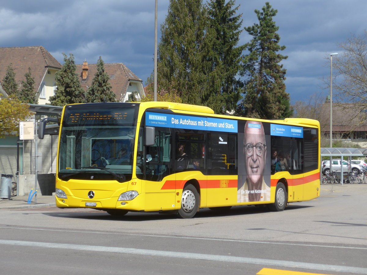 (170'134) - BLT Oberwil - Nr. 67/BL 135'428 - Mercedes am 16. April 2016 in Bottmingen, Schloss