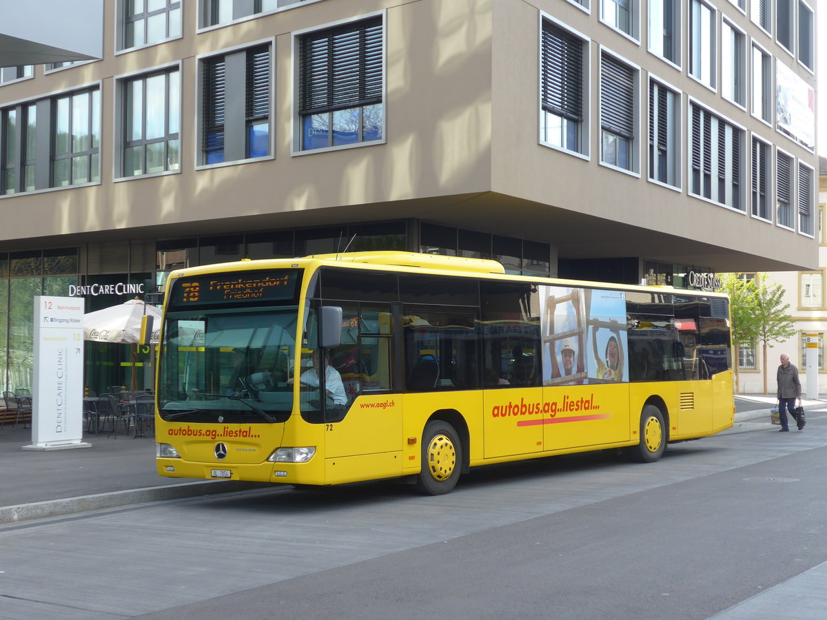 (170'247) - AAGL Liestal - Nr. 72/BL 7854 - Mercedes am 30. April 2016 beim Bahnhof Liestal