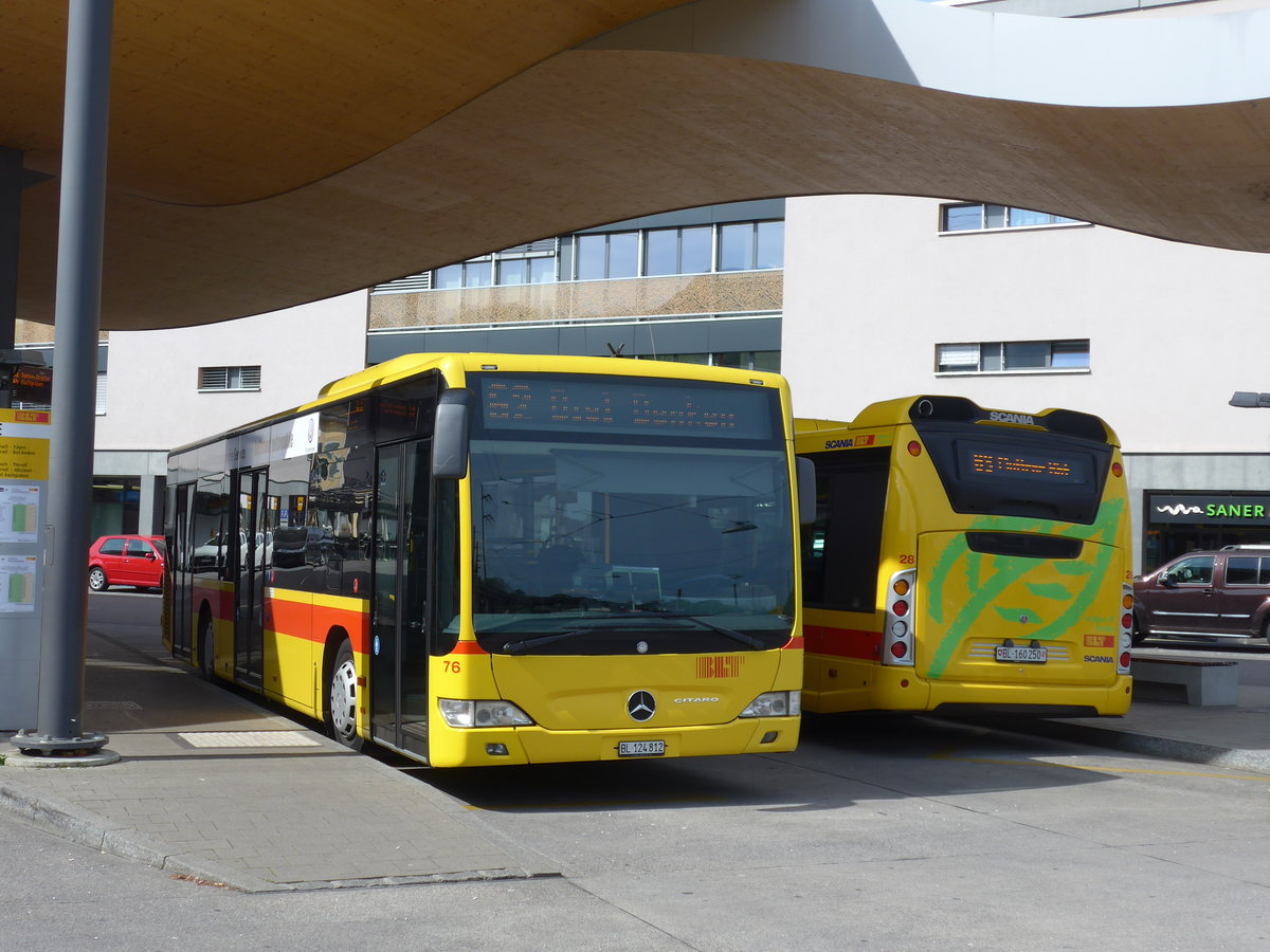 (170'272) - BLT Oberwil - Nr. 76/BL 124'812 - Mercedes am 30. April 2016 beim Bahnhof Dornach-Arlesheim