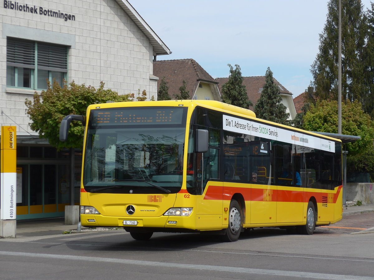 (170'301) - BLT Oberwil - Nr. 62/BL 7160 - Mercedes am 30. April 2016 in Bottmingen, Schloss