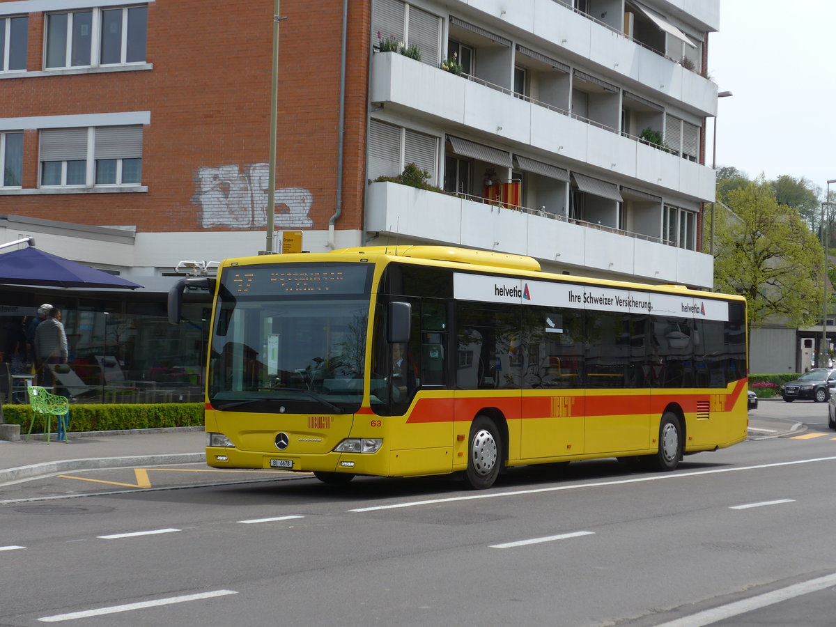 (170'302) - BLT Oberwil - Nr. 63/BL 6678 - Mercedes am 30. April 2016 in Bottmingen, Schloss