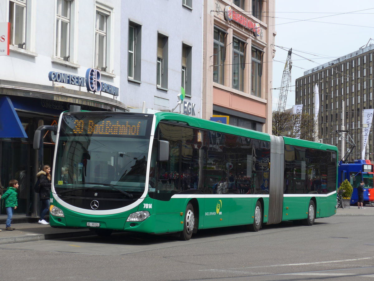 (170'320) - BVB Basel - Nr. 7014/BS 99'314 - Mercedes am 30. April 2016 beim Bahnhof Basel