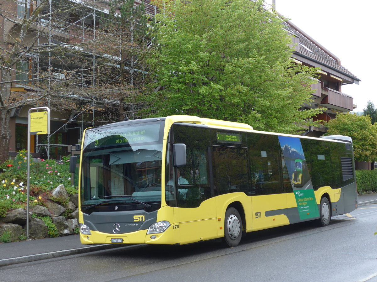 (170'323) - STI Thun - Nr. 178/BE 752'178 - Mercedes am 1. Mai 2016 in Thun, Schorenfriedhof