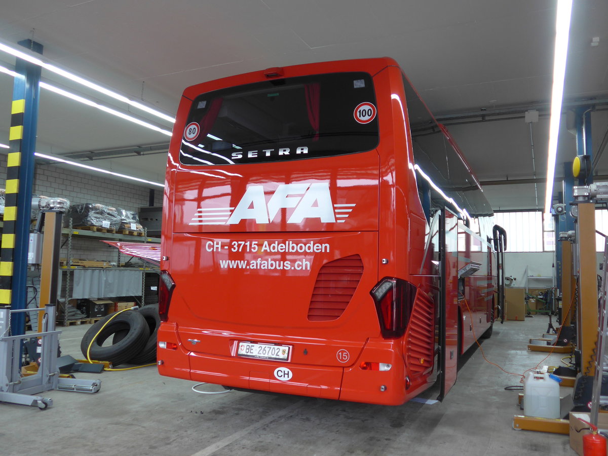 (170'542) - AFA Adelboden - Nr. 15/BE 26'702 - Setra am 13. Mai 2016 in Kloten, EvoBus