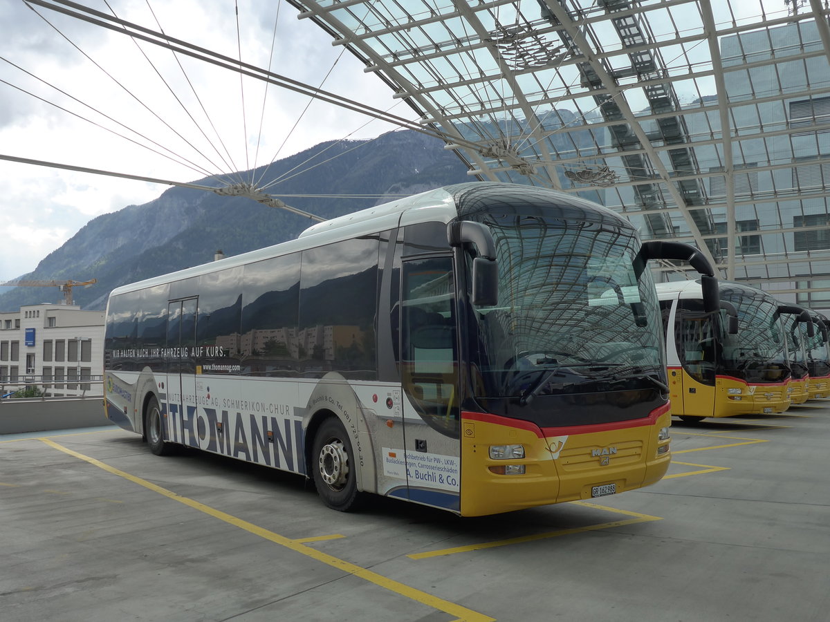 (170'957) - PostAuto Graubnden - GR 162'988 - MAN am 16. Mai 2016 in Chur, Postautostation