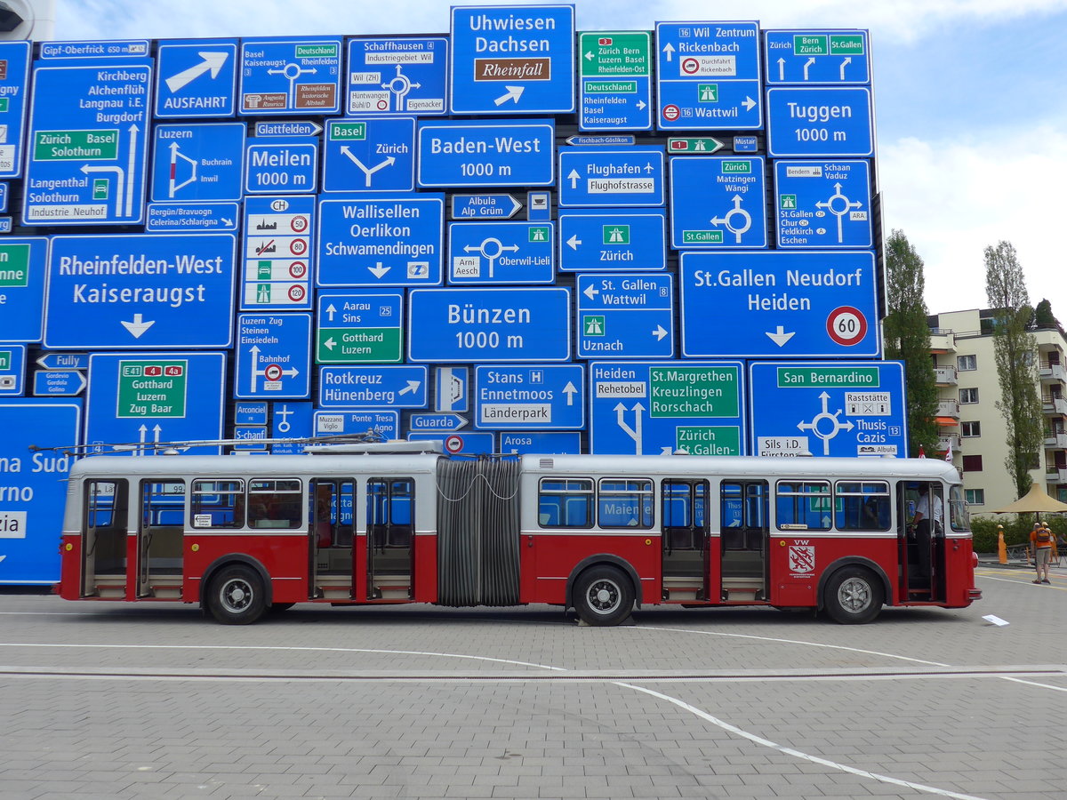 (171'336) - VW Winterthur - Nr. 101 - FBW/SWS Gelenktrolleybus am 22. Mai 2016 in Luzern, Verkehrshaus