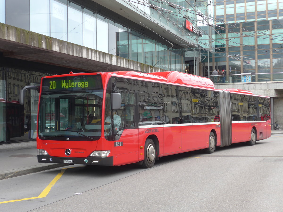 (171'849) - Bernmobil, Bern - Nr. 852/BE 671'852 - Mercedes am 13. Juni 2016 beim Bahnhof Bern